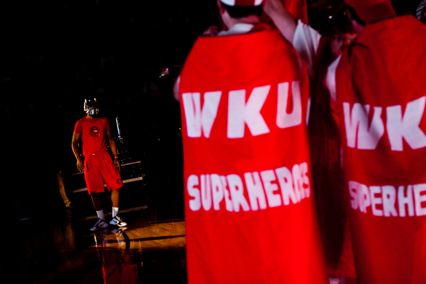 After using a Michael Jackson theme last season, Senior forward Sergio Kerusch walked out to a Transformers theme at WKUs Oct. 16 Hilltopper Hysteria.
