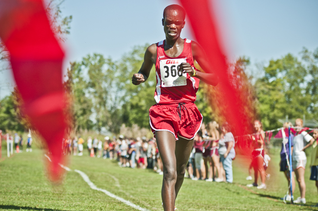 Shadrack+Kipchirchir+of+the+WKU+Cross+Country+team+placed+second+in+the+men+teams+first+home+meet+at+Kereiakes+Park+on+Sept.+18.