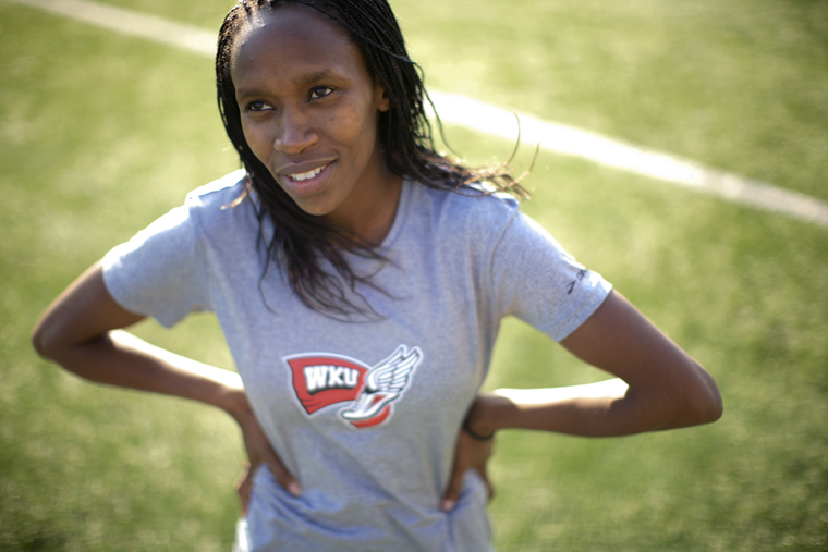 Vasity Chemweno, a senior from Eldoret, Kenya, runs on the WKU track and cross country team. “I like the team because we work well together and have a good winning spirit,” Chemweno said about her fellow teammates.