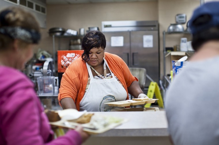 Farrah Yarbrough, a WKU graduate, volunteers at The Salvation
Army five days a week, serving and cooking food for those in need.
Ive been on the other side of the counter, she said. If I can
give back, thats what Im going to do.
