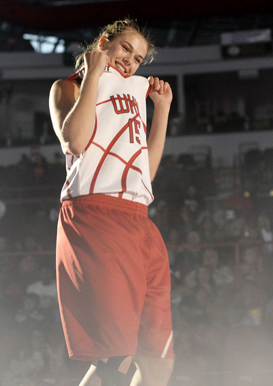 Freshman+center+Ruta+Savickaite%2C+of+Vinius%2C+Lithuania%2C+waves+her+jersey+as+she+is+introduced+at+Hilltopper+Hysteria+Saturday%2C+Oct.+19.