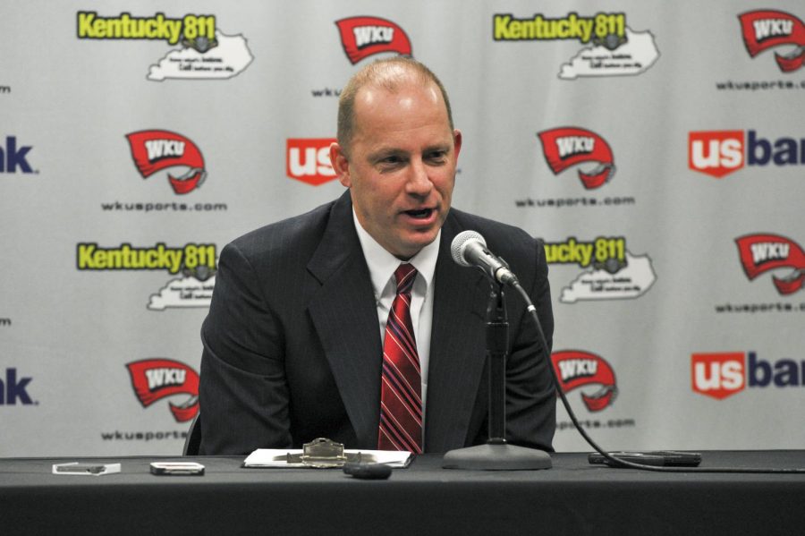 We are happy to get these guys and we think they will be excellent players for us, WKU football Head Coach Jeff Brohm said of the 2014 WKU football signing class during a press conference with media outlets on Wednesday, Feb. 5. WKU signed 15 players, 10 of which hailed from Kentucky. The new roster also featured Mr. Kentucky, Nacarius Fant, and Mr. Tennessee, DAndre Ferby. (Jeff Brown/HERALD)