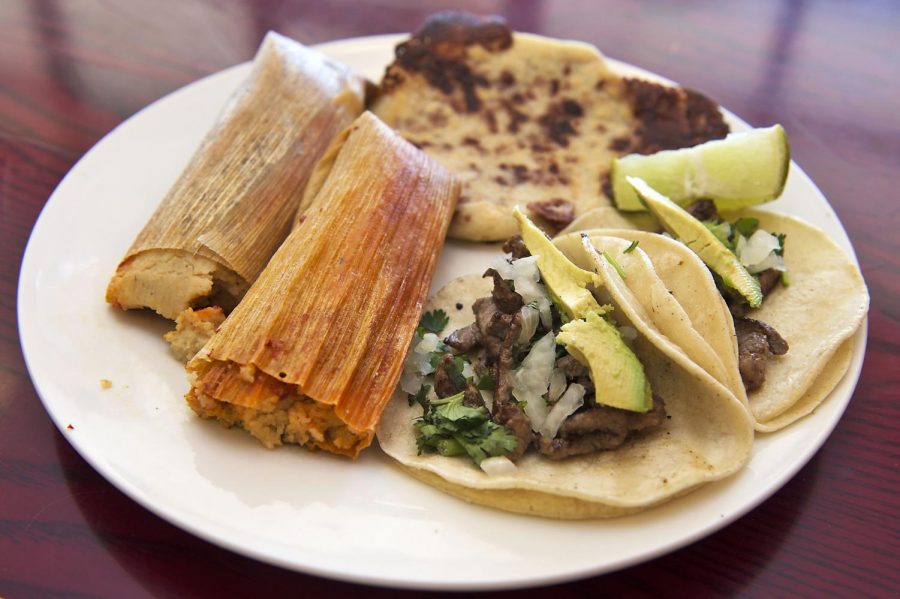 Authentic Central American food is served aplenty at El Rinconcito, located at 760 Campbell Ln. The three page menu is lined with many dishes found south of the border, like this plate of the bean and cheese pupusa, chicken tamales and beef tacos. Nick Wagner/HERALD