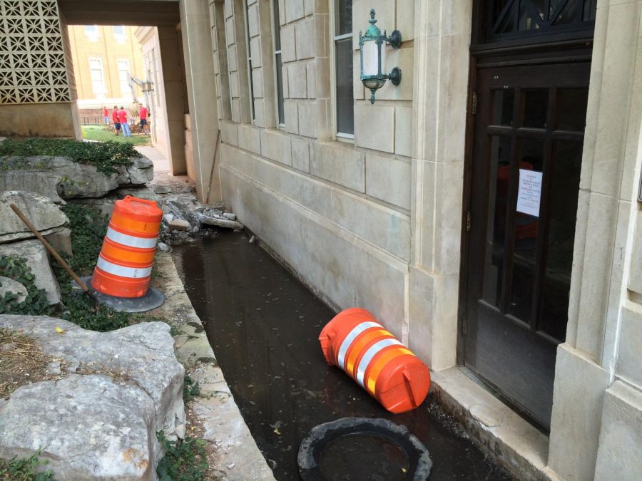 A water main break has left Gordon Wilson, Van Meter, and Cherry Hall without power on Monday, August 3, 2015. 