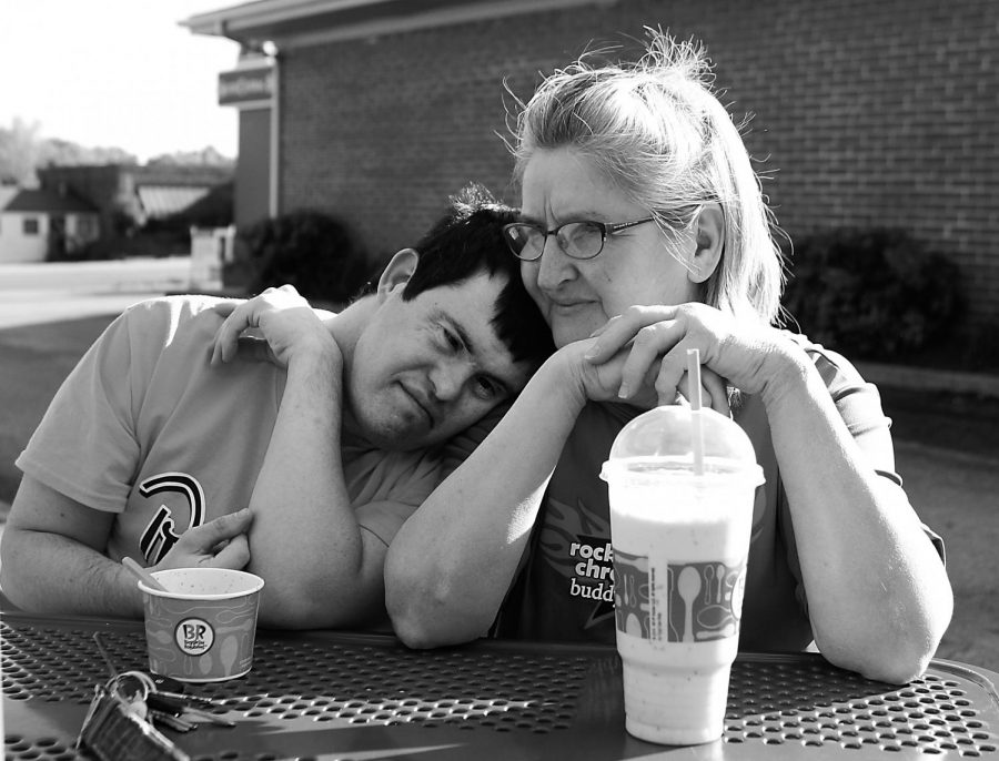 After a long day, Junior and Cathy stop at Baskin' Robbins to enjoy ice-cream. Cathy is Junior's primary caretaker and his mother. “When I first had Junior I thought what did I do to deserve this - but years later I wonder what did I do so good to deserve him because he has been such a blessing.” she said.  ASHLEY COOPER/HERALD