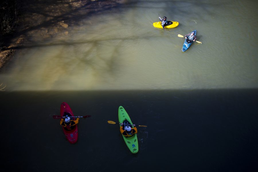 Kayakers prepare to make a run down the Green River at the 626 bridge near Bowling Green on January 30, 2016. We get out here every chance we get, said Wilson Whitehead, 71, of Bowling Green. Justin Gilliland/HERALD