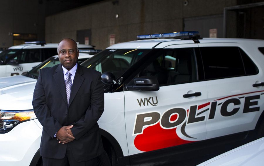 Mitchell Walker, pictured here after being named WKUs new interim chief of police in August 2016, is now WKUs new police chief. 