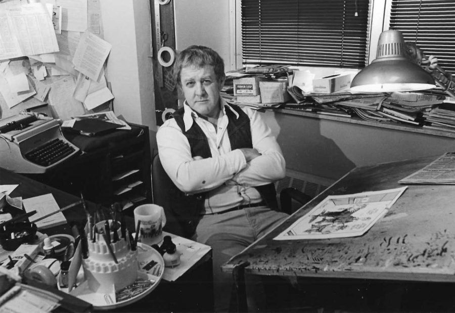Photo of Bill Whitey Sanders, editorial cartoonist and WKU alumnus. Part of his work is now featured in an exhibit at the Kentucky building called “That 70s Show” that will run until Dec. 14.