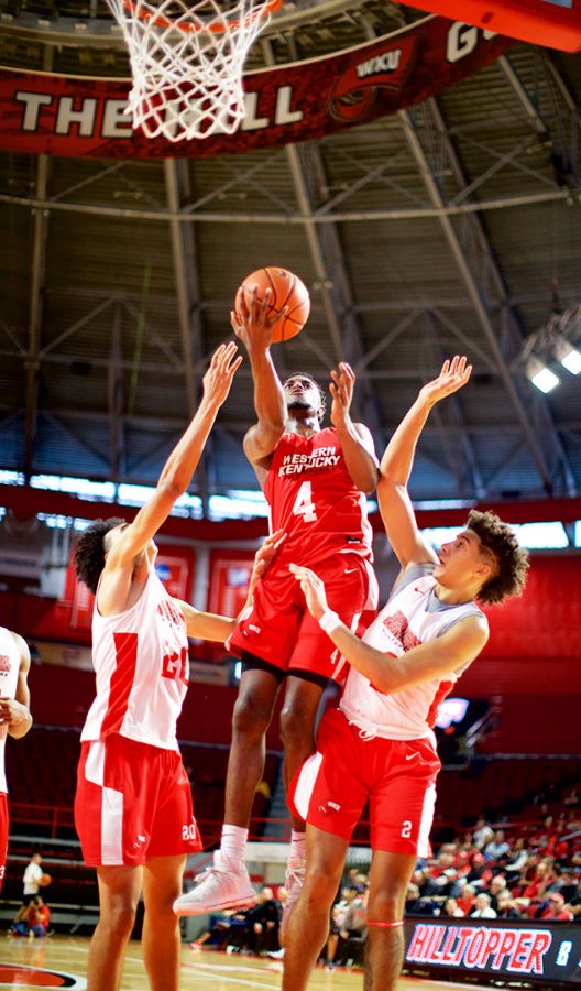 Western Kentucky Universtiy men’s basketball engages in an in-house scrimmage at EA Diddle Arena October 20 in Bowling Green. 