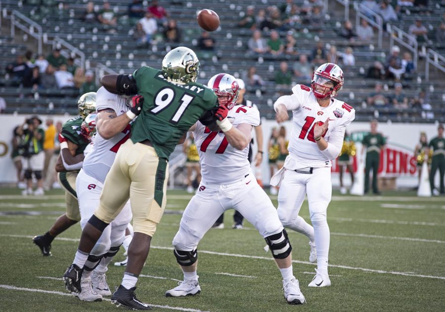 The WKU Hilltoppers lose 40-14 against the Charlotte 49ers at Jerry Richardson Stadium on Sat. Oct. 13, 2018.