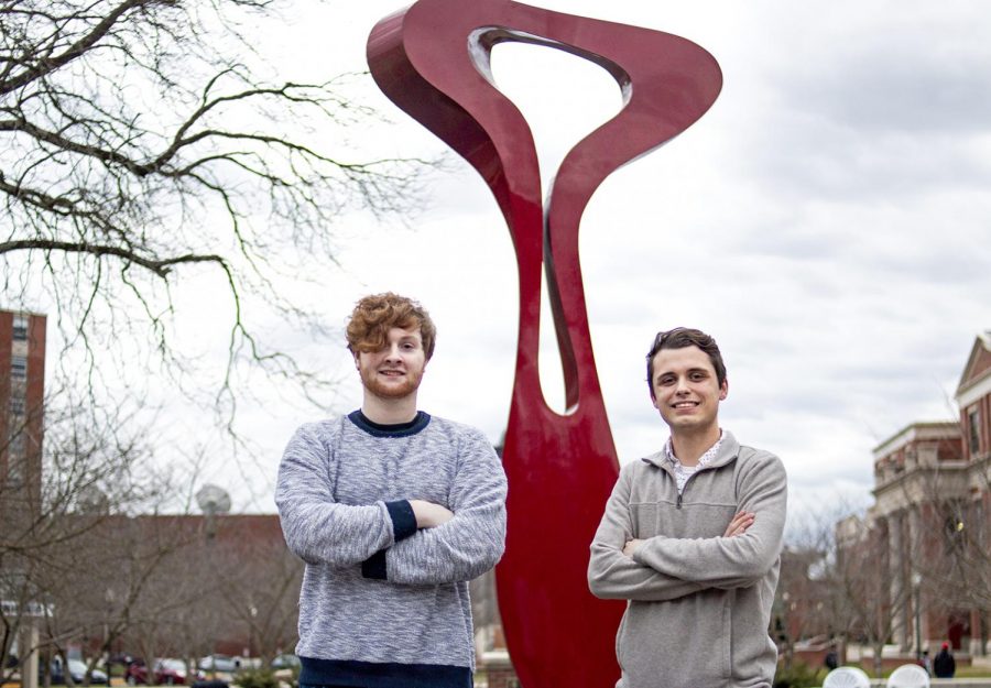 Liam Seymour (left) and Jacob Haskamp (right) invented their company under the name BioTek Inc that seeks to solve problems and innovations in the wearable space. I came up with the idea 8 months ago and brought Liam on this idea 3 months ago, Haskamp said. Competition-wise there is nobody with the same technology we have. Jacob Haskamp is majoring in computer science and in the process of changing to entrepreneurship and Liam Seymour is majoring in computer science.