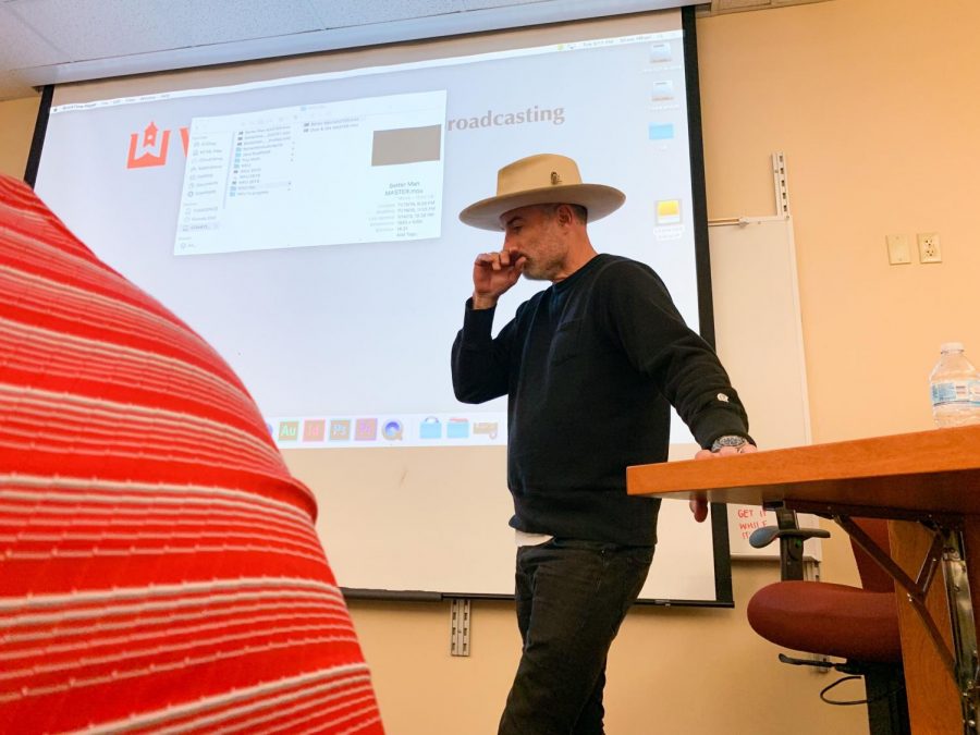 Chris Stanford, filmmaker and commercial photographer based in Atlanta, speaks to WKU’s photojournalism students and faculty on Tuesday March 26.
