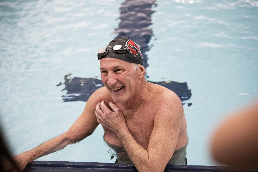 Former WKU coach Bill Powell completed 82 lengths in 41:15:66 on his 82nd birthday on Saturday, April 13, 2019. WKU’s Bill Powell Natatorium is named after Powell, who founded the WKU swim program.