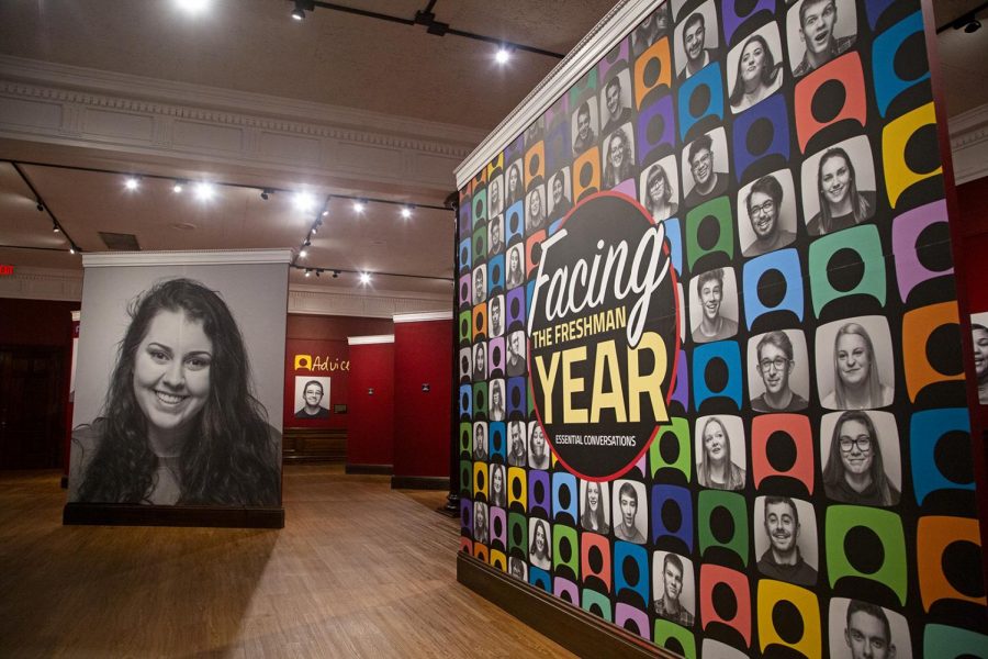 Images from the Freshman Exhibit at the Kentucky Museum featuring quotes and photos from the class of 2023