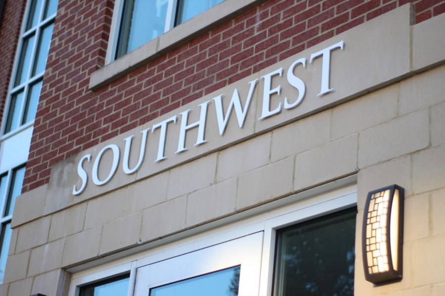 Due to water damage from a burst pipe, the fire alarm system in Southwest Hall is not working.