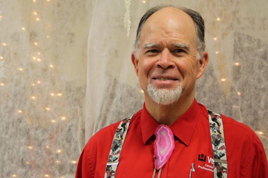 Marketing professor Chris Derry makes bolo ties during his free time. Derry is wearing his “Ralph” tie that is connected to a man he met at a conference in Denver in 2005 that encouraged and pushed him to read constantly.