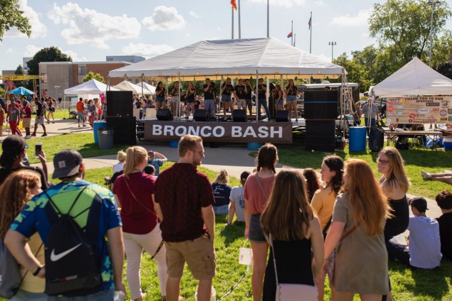 Thousands of students gather for Broncos Bash at the start of each fall semester. The event is designed to assist freshmen on how to get involved on campus and become more comfortable with the WMU community.