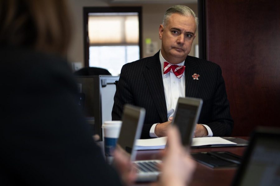 WKU President Timothy Caboni discussed several issues at the semesterly Herald editorial board meeting on Wednesday, Jan. 22, 2020.