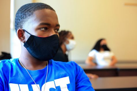 ISEC student wearing a face mask as the center kicks off the fall semester amid COVID-19.