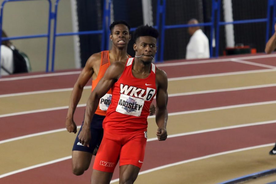 Senior Marlowe Mosley running in the 2020 Conference USA Indoor Track and Field Championships on Feb. 22, 2020 at the Birmingham Crossplex.