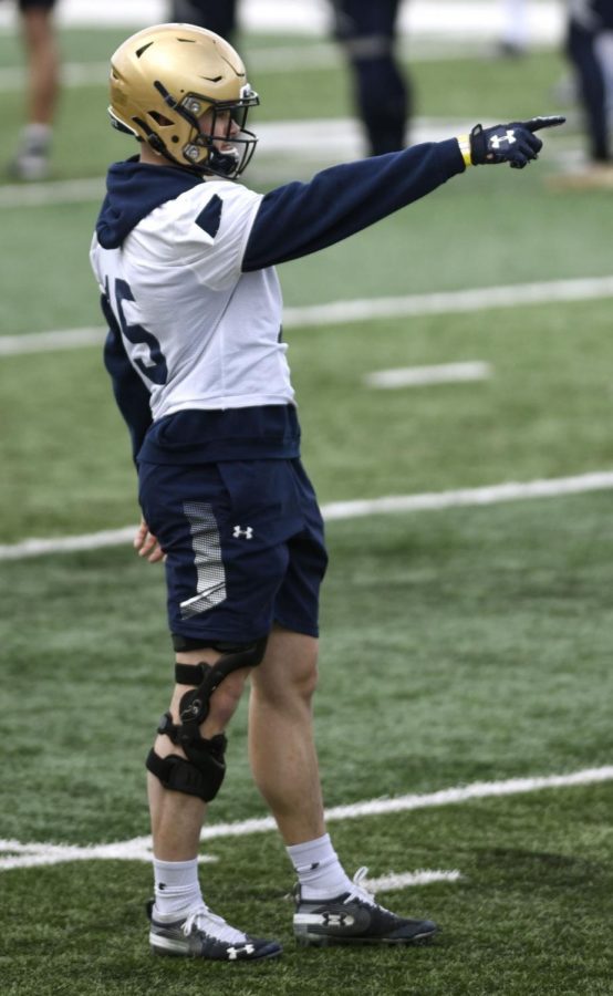 Montana State linebacker Troy Andersen runs a drill during the first day of spring practice Tuesday at Bobcat Stadium.