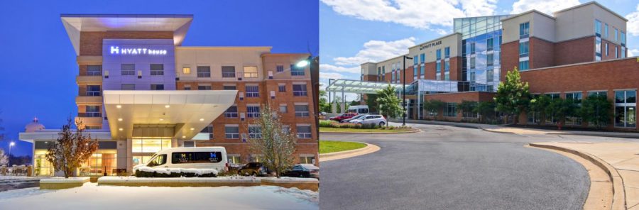 The Hyatt House Chicago/Naperville/Warrenville (left) and Hyatt Place Chicago/Naperville/Warrenville (right) provide guests visiting the western Chicago suburbs with various offerings to ensure every party can be catered to.