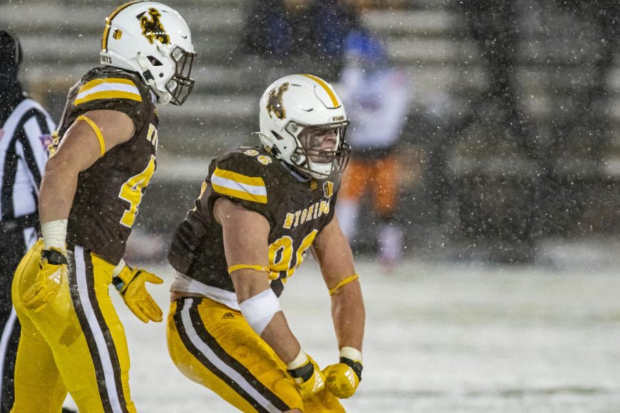 Wyoming+defensive+tackle+Jordan+Bertagnole+celebrates+following+a+play+against+Boise+State+on+Dec.+12%2C+2020%2C+at+War+Memorial+Stadium+in+Laramie.+The+Casper+native+stepped+in+as+a+starter+last+season+along+a+defensive+line+that+will+have+more+contributors+back+this+spring.