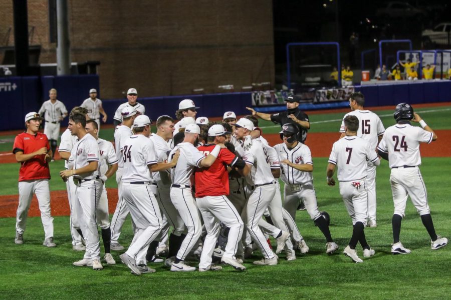 The Hilltoppers celebrate after their win over UTSA in the 2021 C-USA tournament.