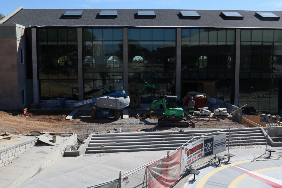 The view of the ongoing construction on The Commons on Oct. 19, 2021.