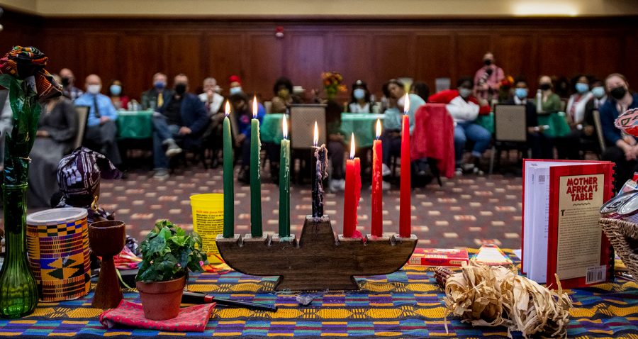 The African American studies department held their annual Kwanzaa celebration on Dec. 2, 2021 in the Downing Student Union, explaining the holiday and having performances after explaining each of the seven days.