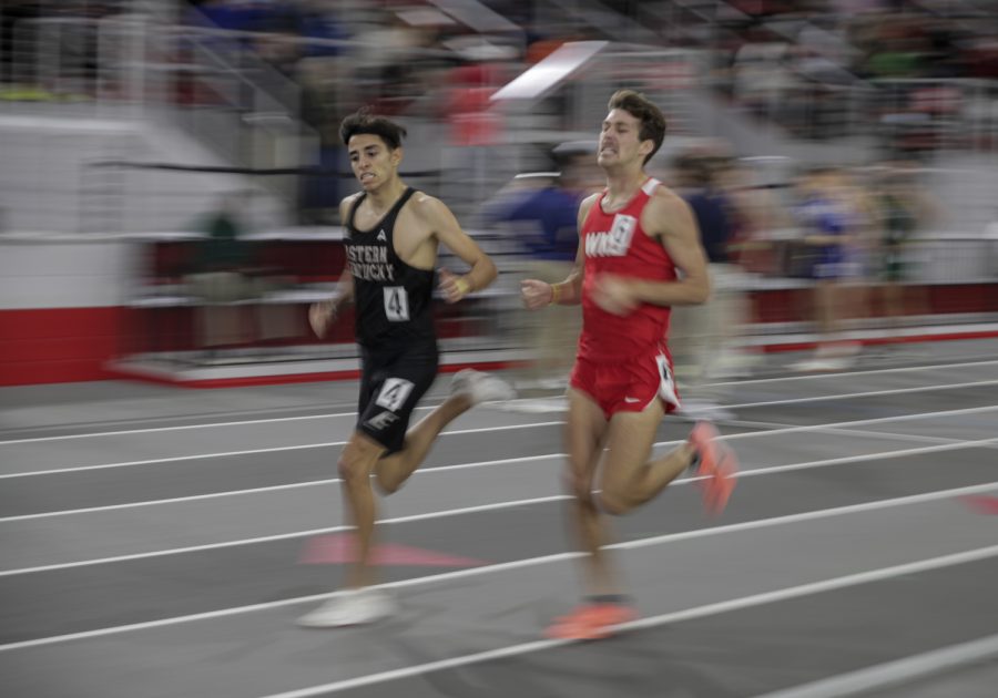 WKU Hilltoppers’ senior Clint Sherman (6) competes in a distance race at the Lenny Lyles Invitational track and field meet Saturday, Jan. 28 of 2022 at the Norton Healthcare Sports and Learning Center in Louisville, Kentucky.