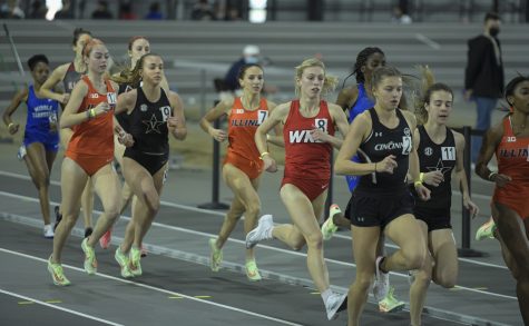 WKU Hilltoppers’ fifth-year Savannah Heckman (8) competes in the mile at the Lenny Lyles Invitational track and field meet Saturday, Jan. 28 of 2022 at the Norton Healthcare Sports and Learning Center in Louisville, Kentucky.