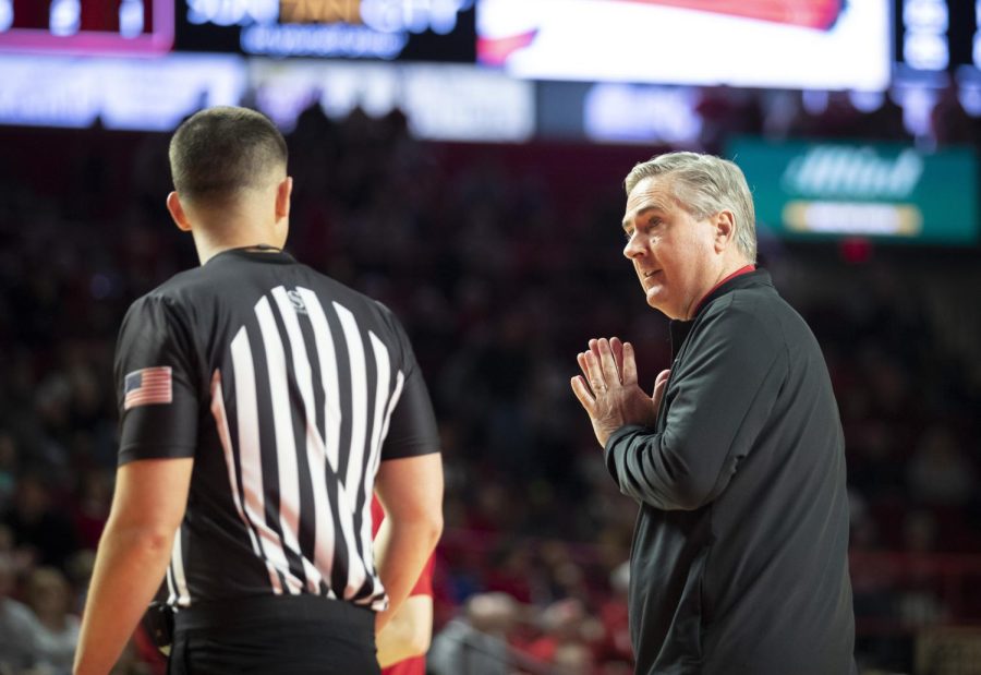 WKU+Coach+Rick+Stansbury+makes+his+feelings+about+a+call+known+during+the+WKU%2C+Old+Dominion+matchup+on+Saturday%2C+Feb.+19.+WKU+went+on+to+win+73-64.