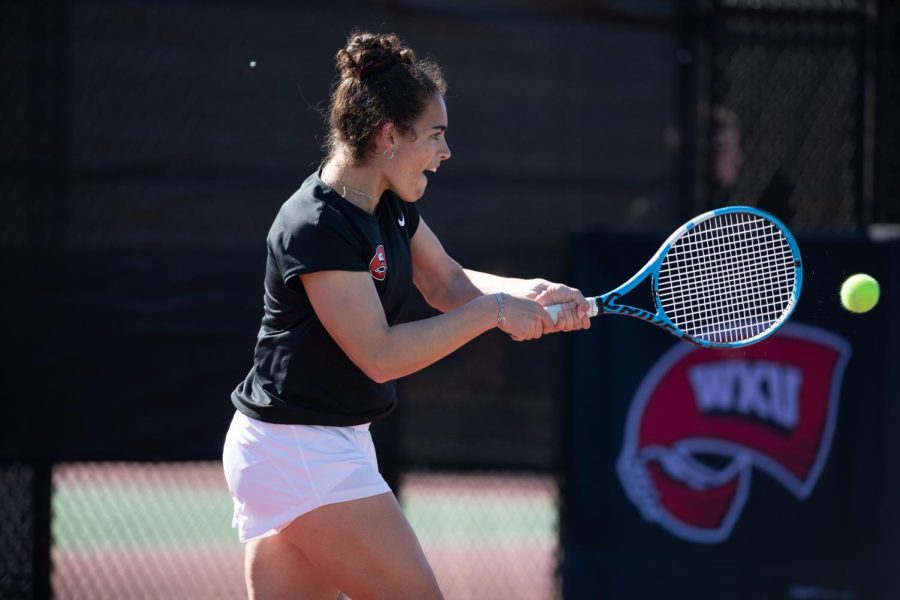 Laura+Bernardos%2C+redshirt+senior+and+%232+singles+seed%2C+won+her+match+6-6+against+UTC+player+Jessie+Young+on+Sunday%2C+February+27th.+WKU+Women%E2%80%99s+Tennis+won+their+match+against+UT+Chattanooga+overall+4-3.+