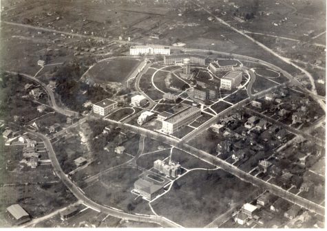 Aerial view of WKU from 1928. Photo provided by WKU Archives.