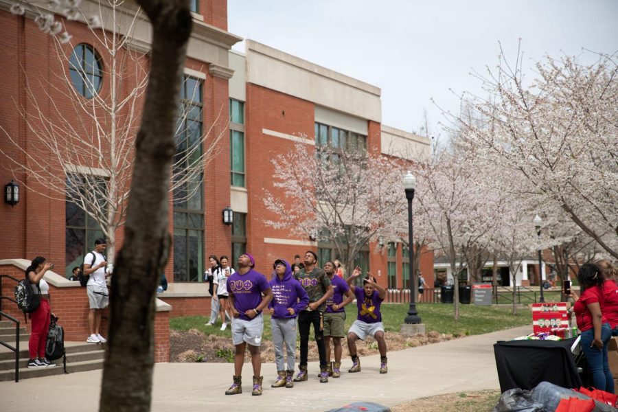 Omega Psi Phi fraternity hosts a flash mob on WKU’s Campus on Wednesday, March 30th.