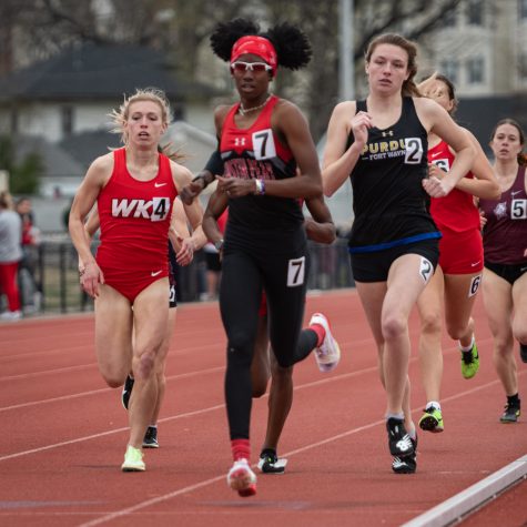 Fifth-year Savannah Heckman competes in a distance race during day two of the Hilltopper Relays Saturday, April 2, 2022 at the Charles M. Ruter Track and Field Complex in Bowling Green, Kentucky on Western Kentucky University’s campus.