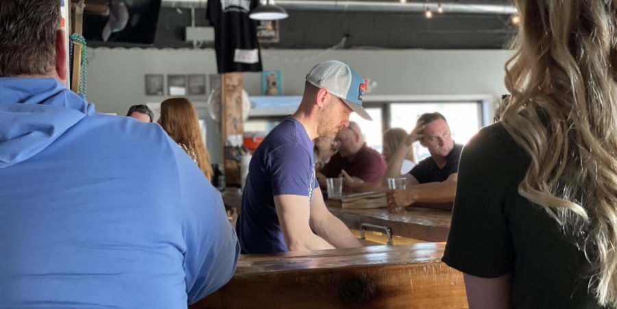 Aaron Hawkins tends to customers on Friday, April 22. Hawkins works as a planner for the city of Elizabethtown when hes not pouring pints.
