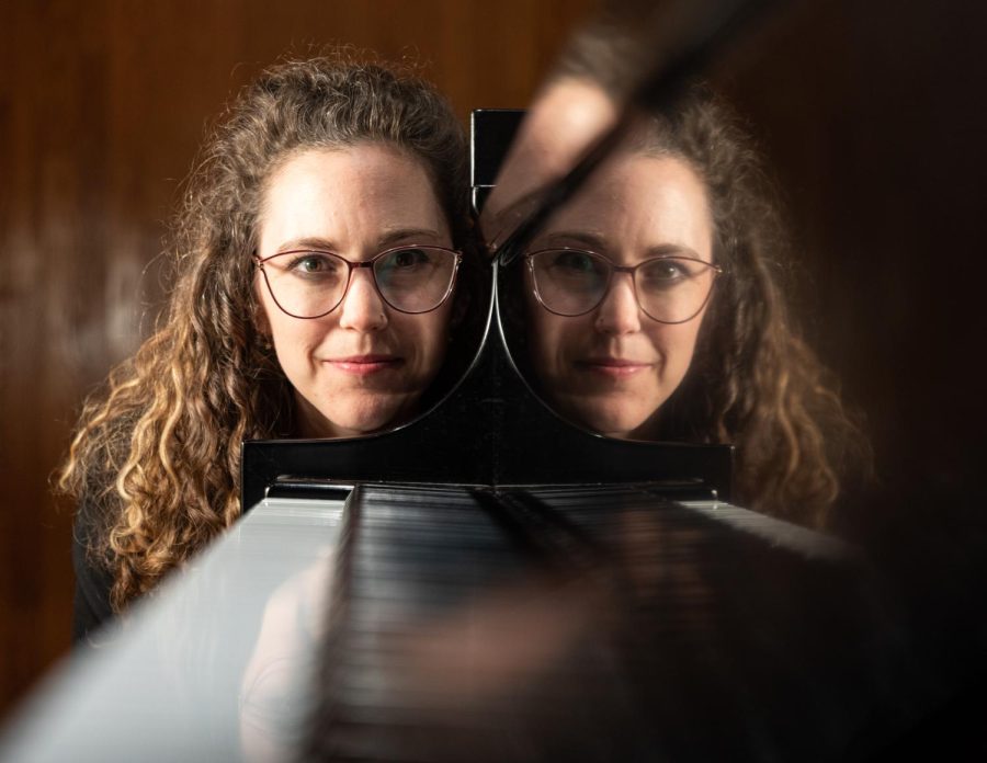 Jessie+Welsh%2C+a+pedagogical+assistant+professor+of+music+and+piano+at+Western+Kentucky+University%2C+poses+for+portraits+in+the+recital+hall+at+the+Ivan+Wilson+Fine+Arts+Center+Thursday+evening%2C+Sept.+8%2C+in+Bowling+Green%2C+Ky.+Walsh%2C+a+recent+hire+at+Western%2C+moved+to+Bowling+Green+from+Dallas%2C+Texas+with+her+husband+and+son.+%E2%80%9CThe+hardest+part+was+getting+my+pianos+moved+over%2C%E2%80%9D+she+said.