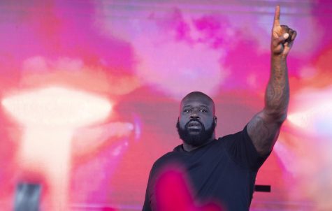 NBA Hall-of-Famer and part-time DJ Shaquille O’Neal, aka DJ Diesel, takes the stage for his set on South Lawn for students at WKU on Friday, Oct. 21, 2022.