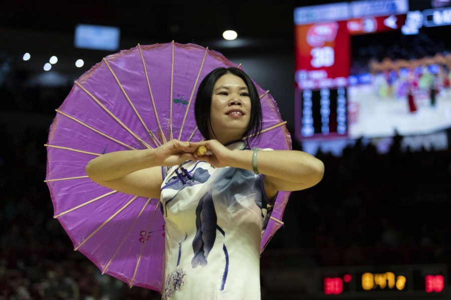 Members of the WKU Chinese Flagship Program and the WKU String Academy perform traditional Chinese music and dances in celebration of the Lunar New Year in E.A. Diddle Arena on Saturday, Jan. 21, 2023. 