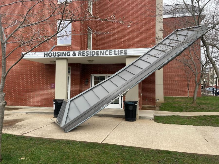 The awning of WKU Housing and Residential Life fell following intense winds and severe thunderstorms on Friday, March 3.