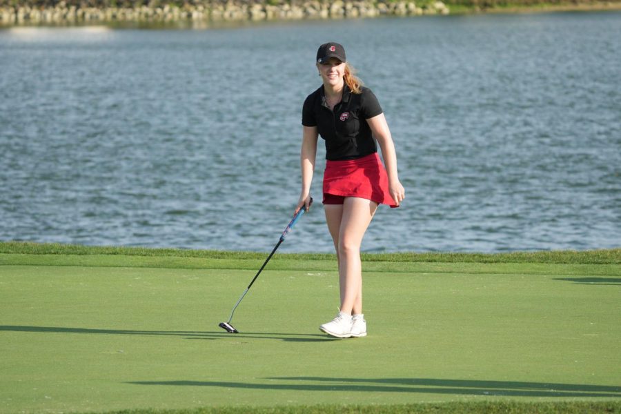 Sophomore Catie Craig plays at PGA National prior to being crowned the individual champion at the C-USA Championship.
Photo credit to JC Ridley,  Conference USA.