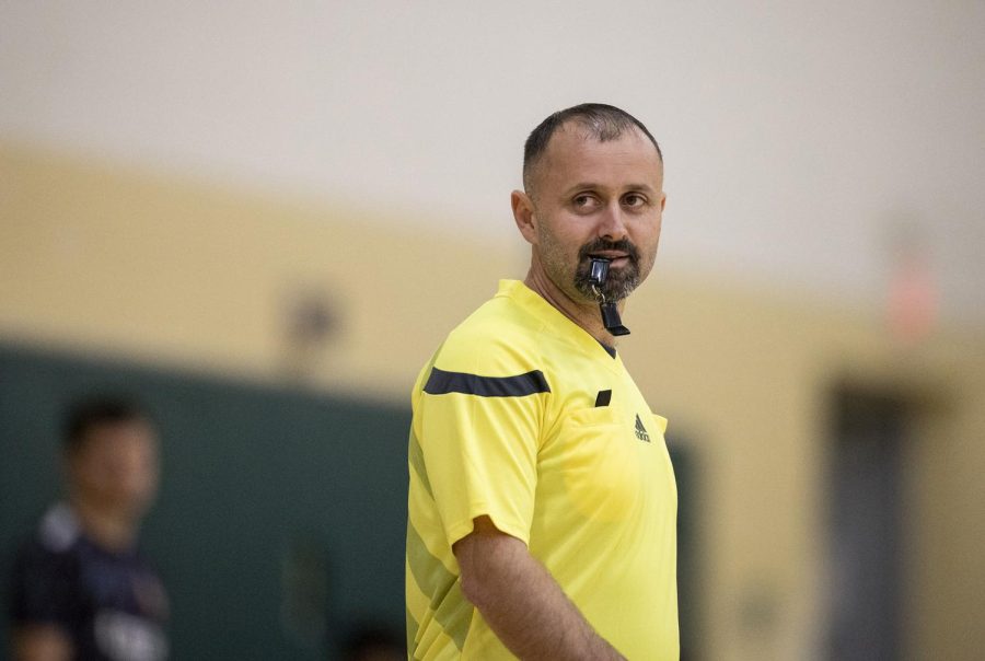 Jeton Hyseni refs and manages an international soccer league at the Kummer Little Recreation Center in Bowling Green.