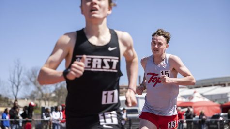 Sophomore mid-distance runner Jordan Eddie competes in the men’s 1500m during the WKU Hilltopper Relays 2023 on Saturday, April 1, 2023 at the Charles M. Ruter Track and Field Complex. Eddy finished first in heat two, taking fourth overall with a time of 4:14.18.
