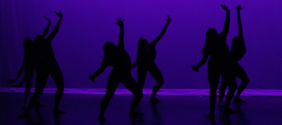 Members of the WKU Dance Company preform “Primal” during Evening of Dance in the Russel Miller Theatre at Ivan Wilson Fine Arts Center on April 20, 2023.