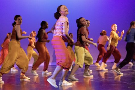 Members of the WKU Dance Company preform “Kove” during Evening of Dance in the Russel Miller Theatre at Ivan Wilson Fine Arts Center on April 20, 2023.