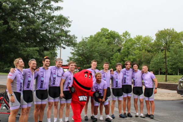 The Bike4Alz team, founded by the WKU Phi Gamma Delta fraternity, made their stop in Bowling Green on Saturday and greeted family and friends.
