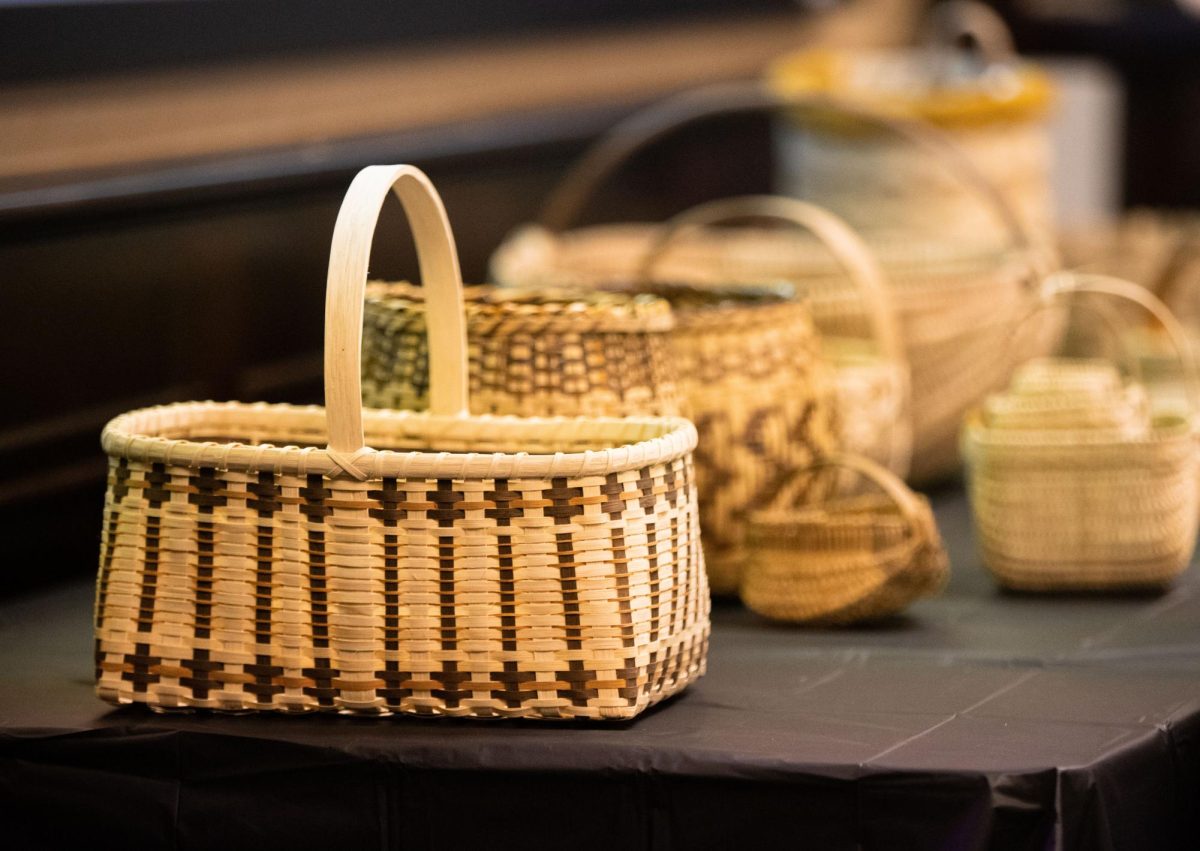 Woven baskets are seen at the Kentucky Museum’s “Reaching Beyond Tradition” event in Bowling Green on Thursday, August 24, 2023.