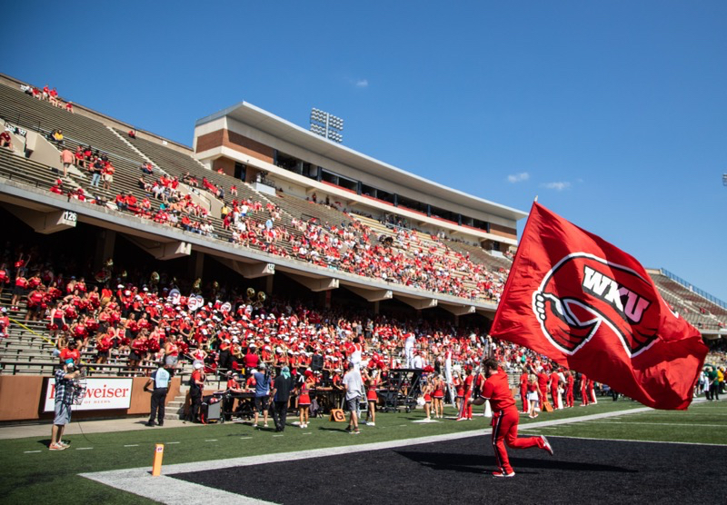 WKU+Football+takes+the+field+against+the+USF+Bulls+for+the+2023+season+opener.+Sept.+2%2C+2023.